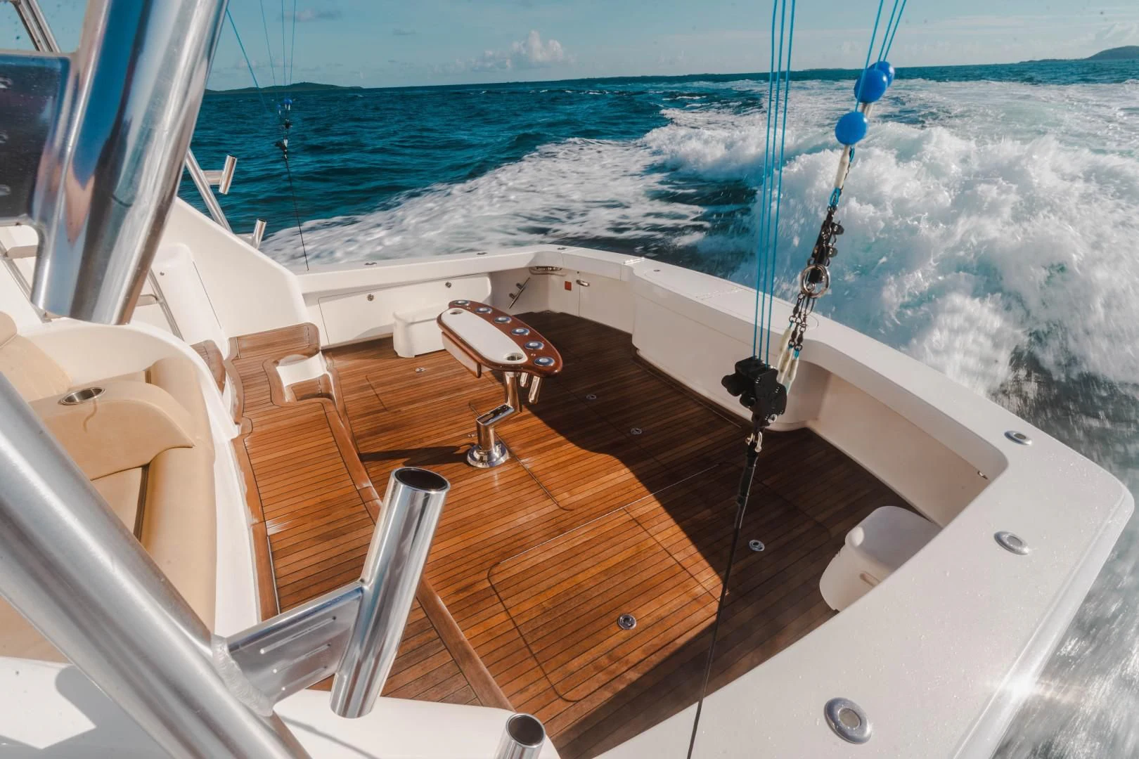a boat on the water aboard PLAN B Yacht for Sale