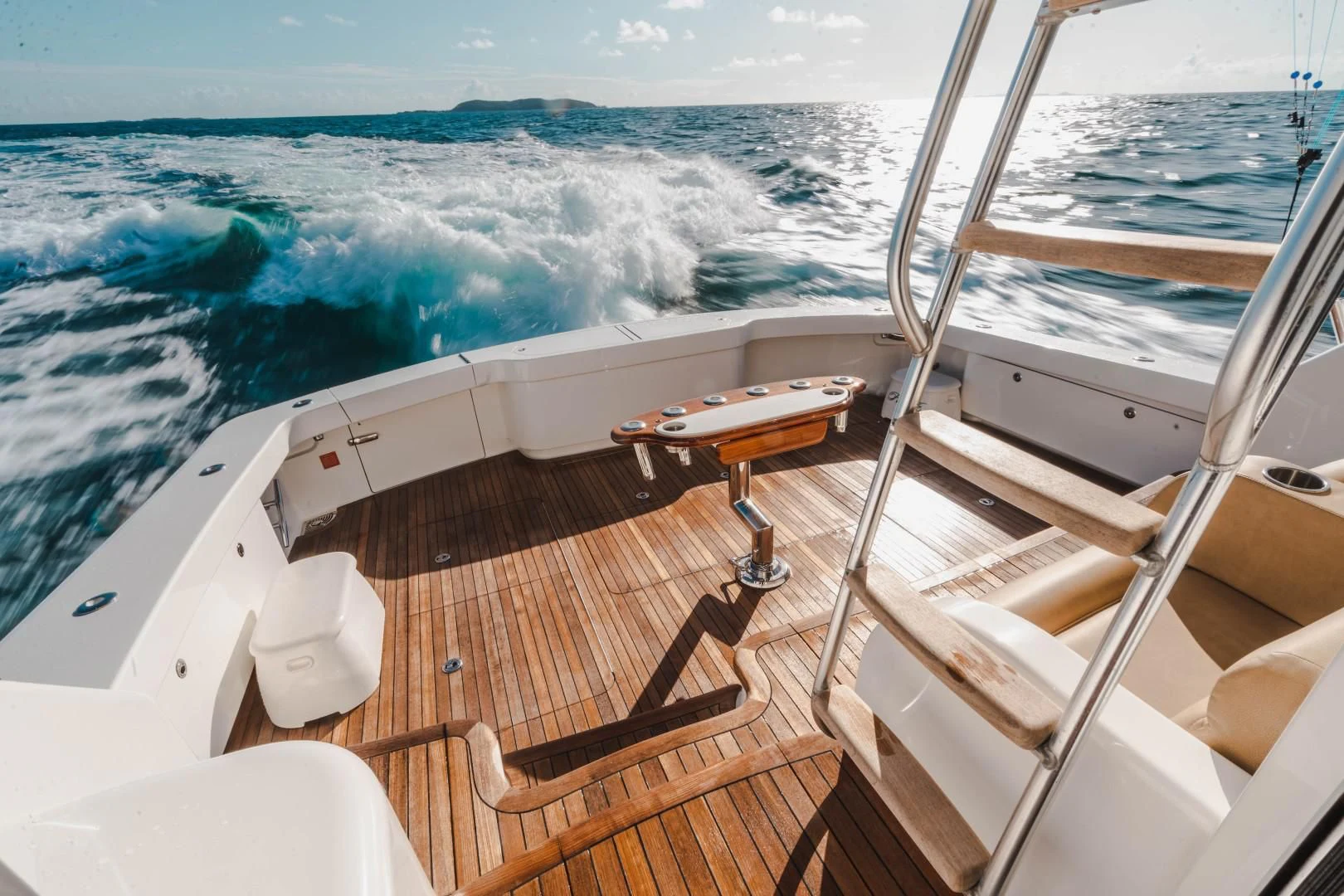 a boat on the water aboard PLAN B Yacht for Sale