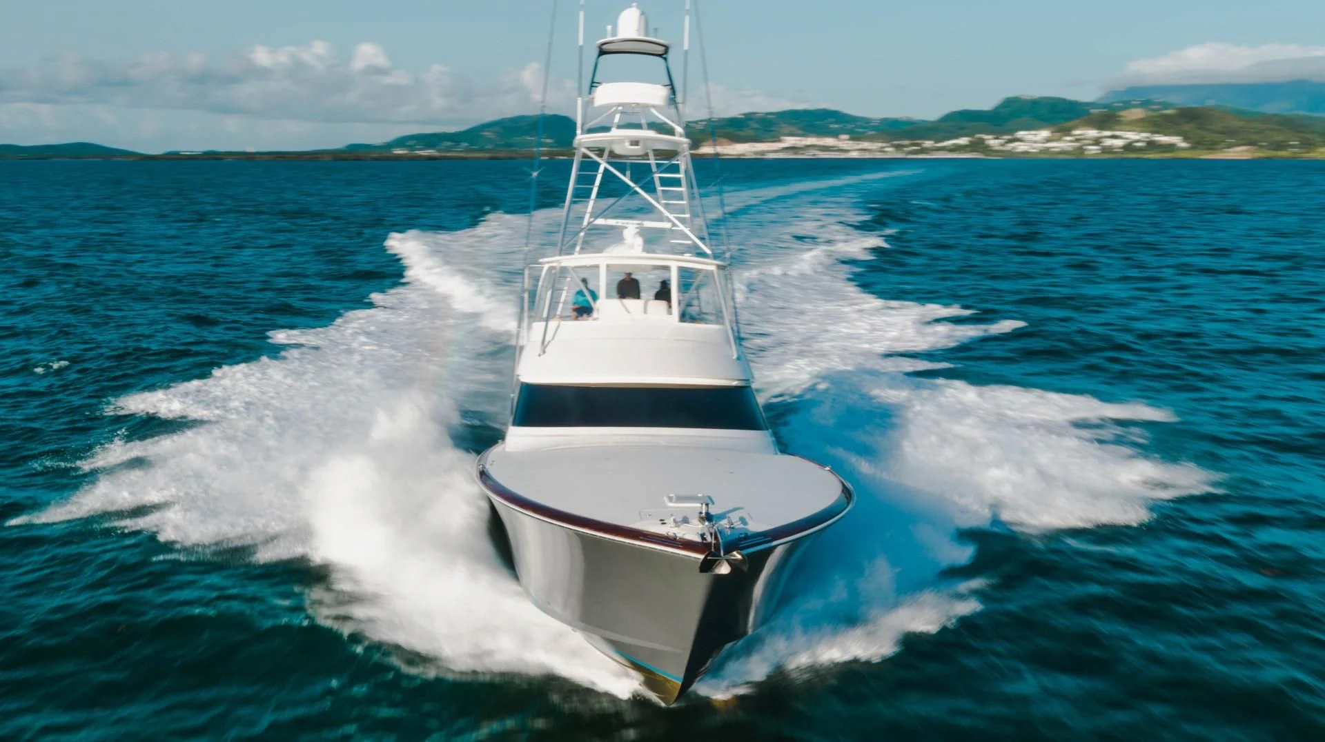 a boat on the water aboard PLAN B Yacht for Sale