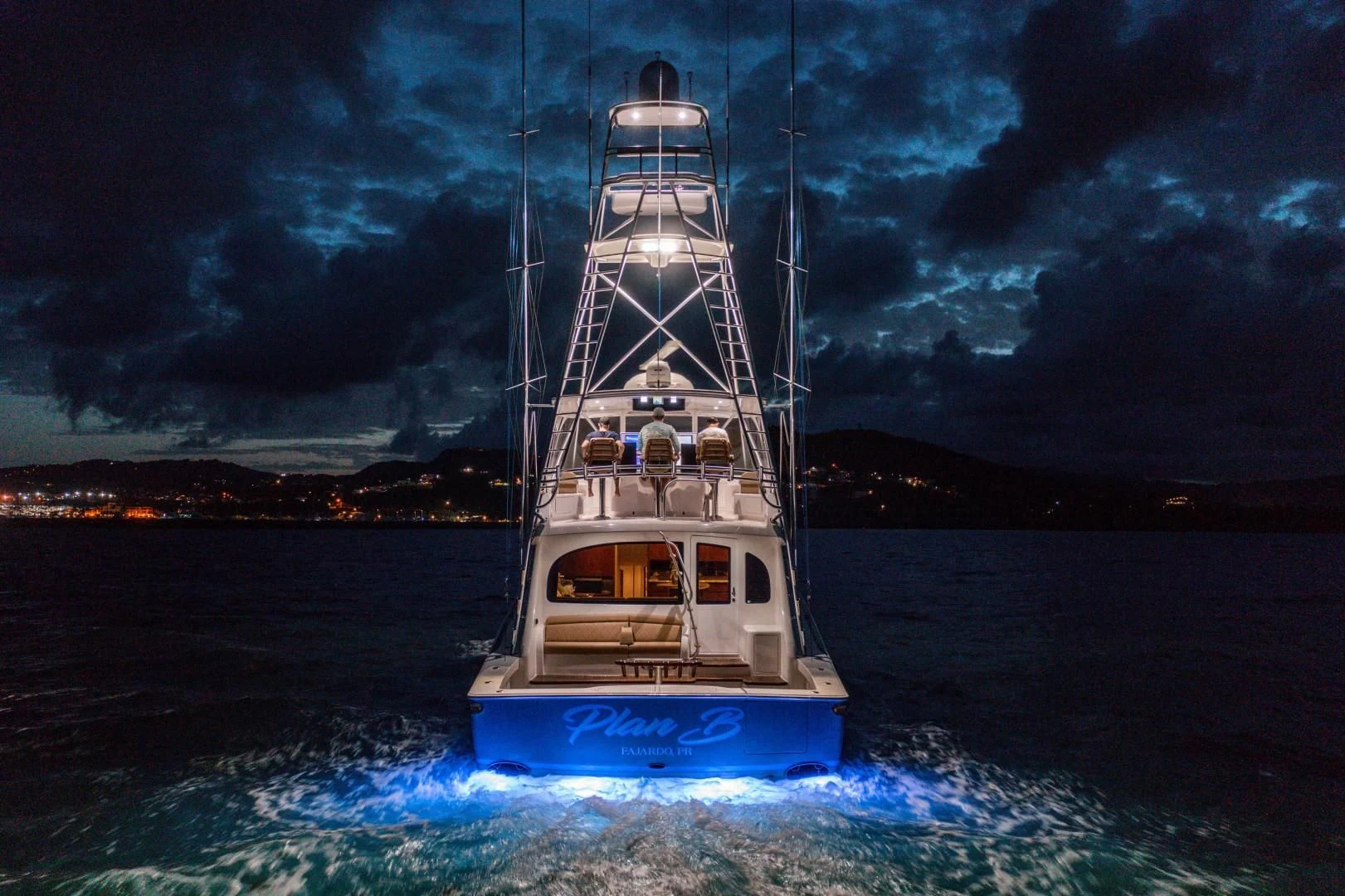 a boat in the water aboard PLAN B Yacht for Sale