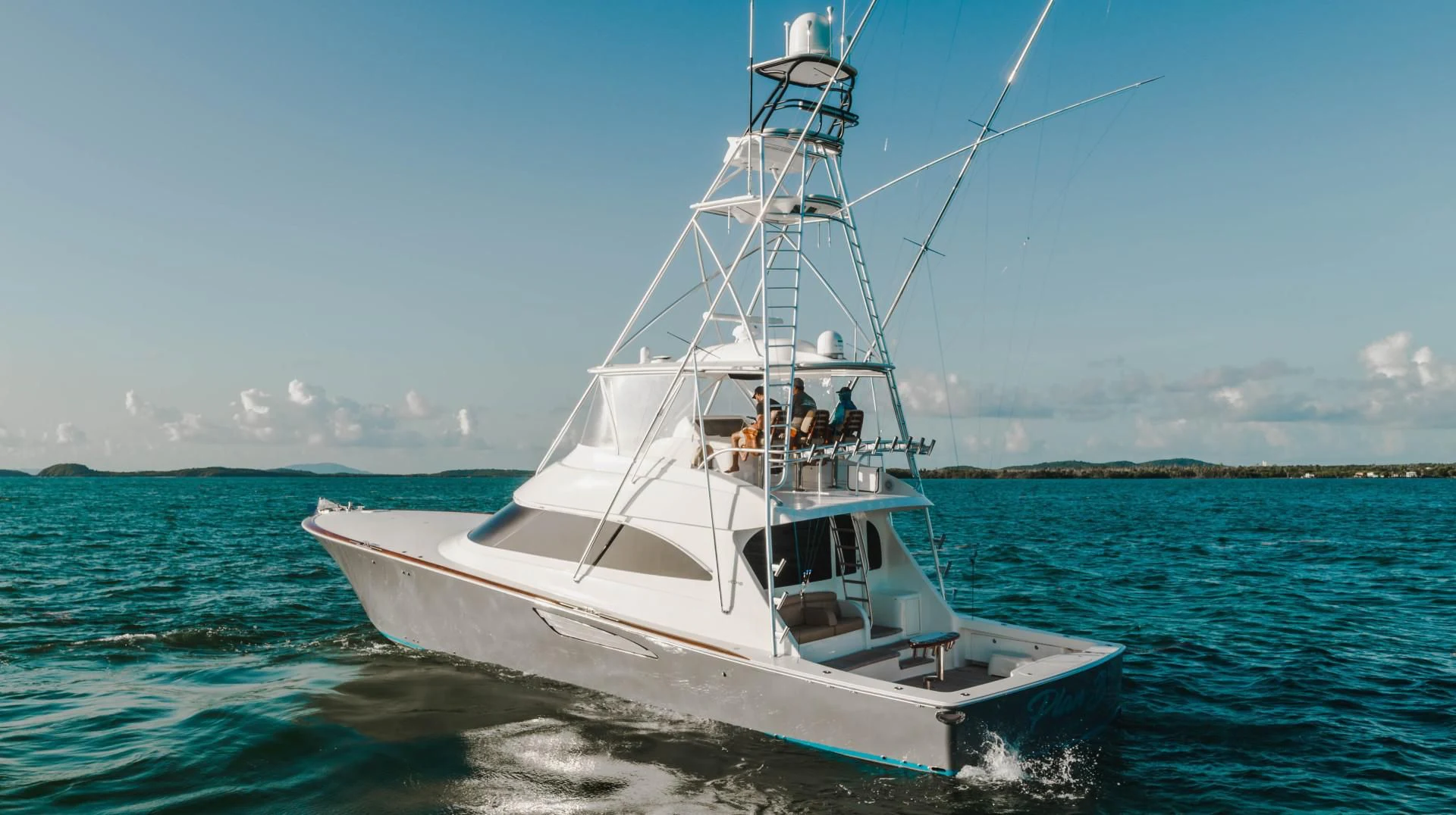 a boat on the water aboard PLAN B Yacht for Sale