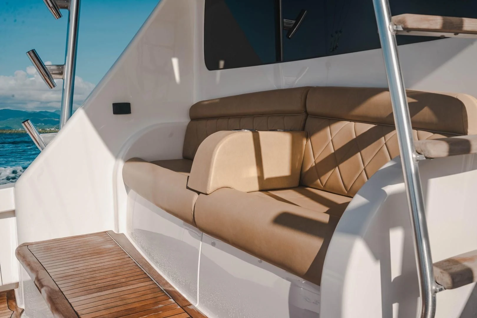 a boat on the water aboard PLAN B Yacht for Sale