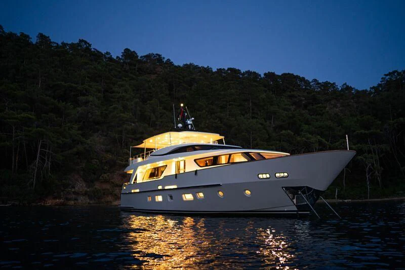 a boat on the water aboard SOUTH SEA Yacht for Sale