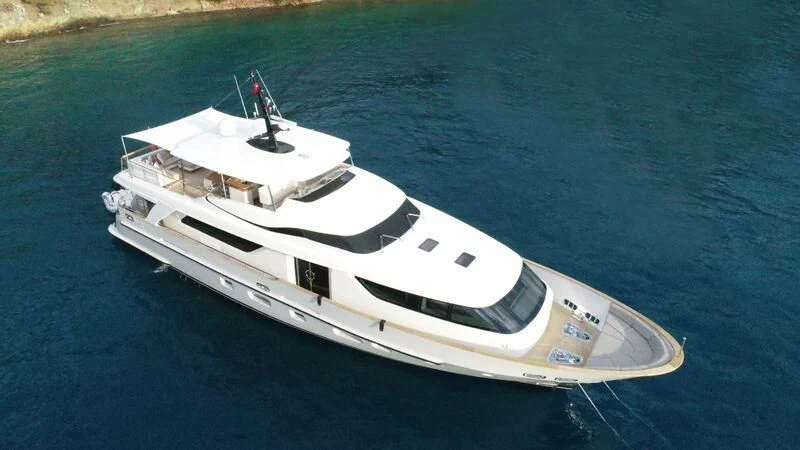 a white yacht on the water aboard SOUTH SEA Yacht for Sale