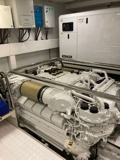 a machine with a large amount of equipment on it aboard SOUTH SEA Yacht for Sale