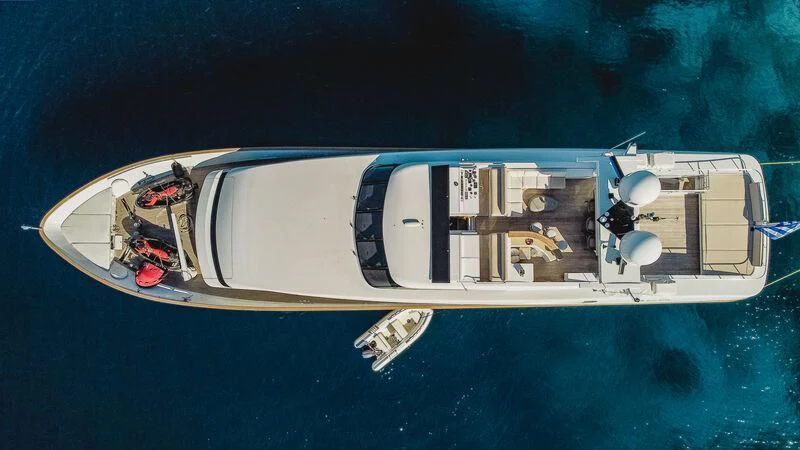 a satellite in space aboard LOANA Yacht for Sale