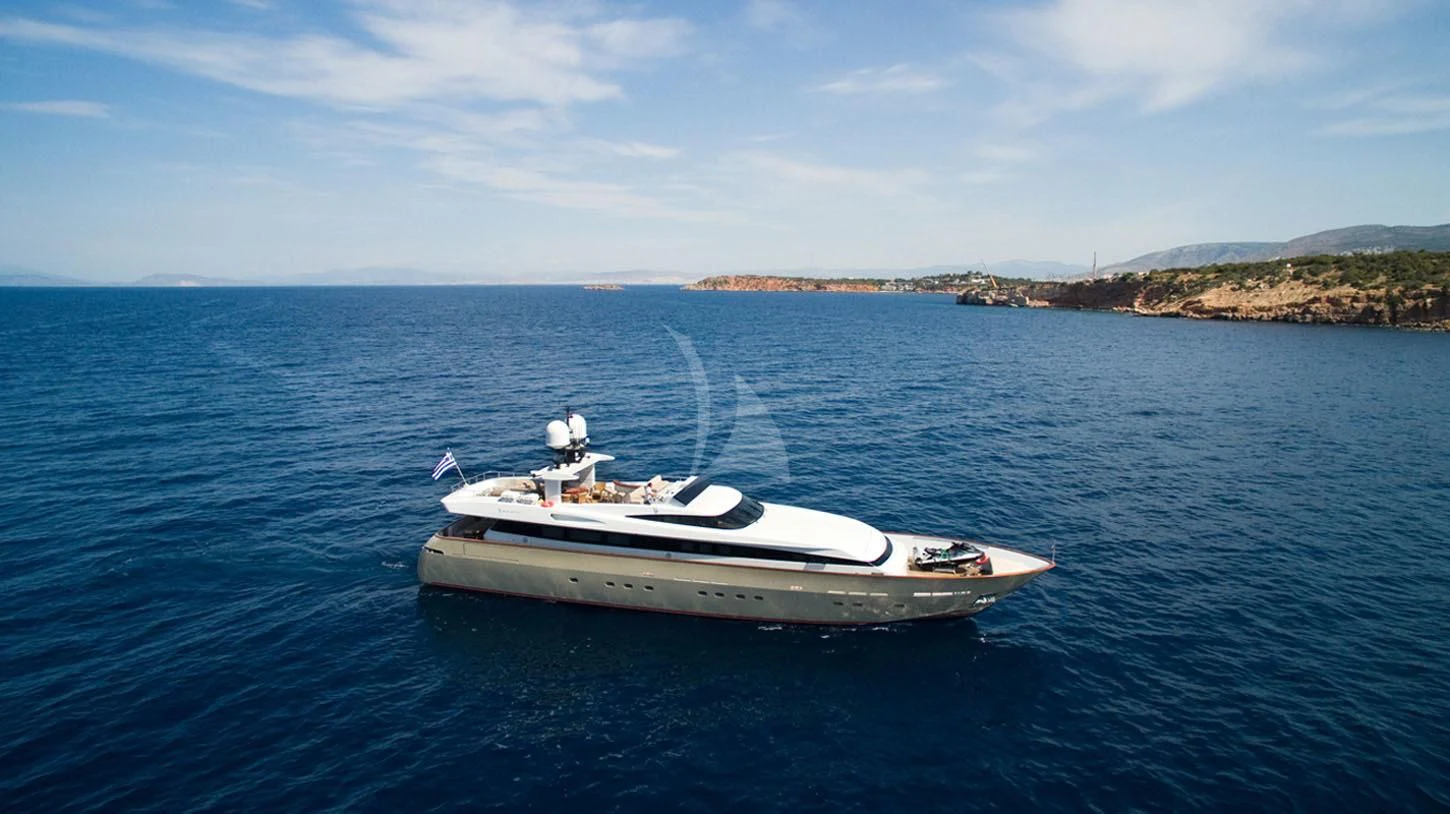 a boat in the water aboard LOANA Yacht for Sale