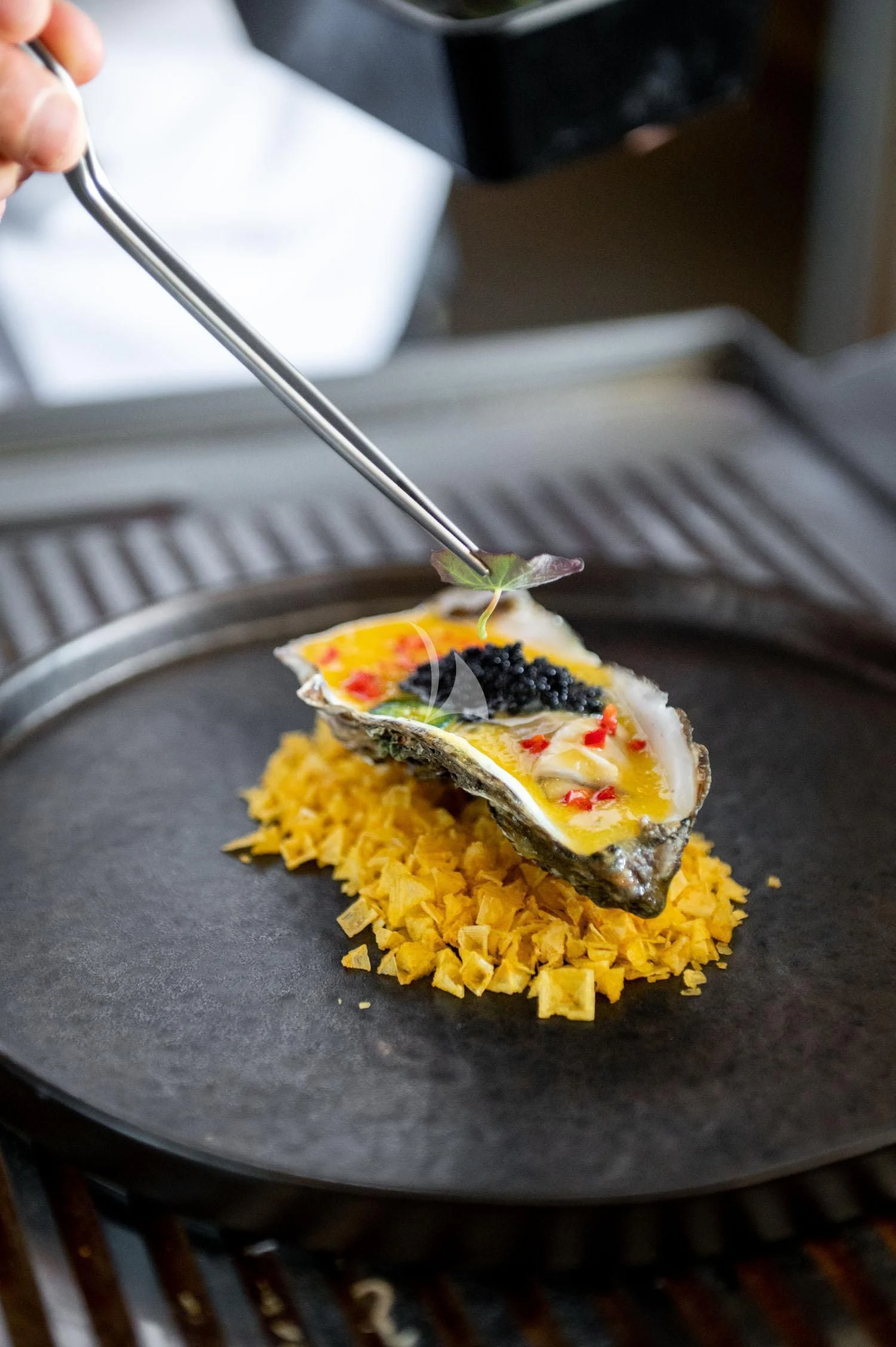 a fork in a bowl of food aboard LOANA Yacht for Sale