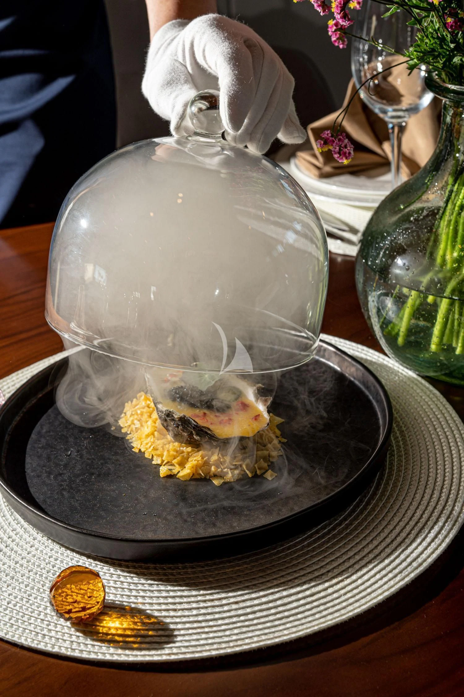 a bowl of food aboard LOANA Yacht for Sale