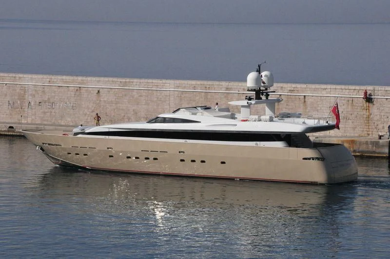 a white yacht in the water aboard LOANA Yacht for Sale