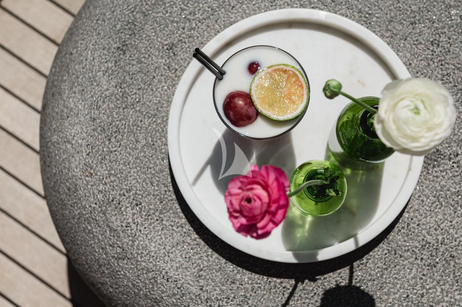 a plate of food aboard LOANA Yacht for Sale