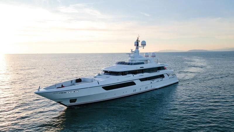 a white yacht in the water aboard COCKTAILS Yacht for Sale