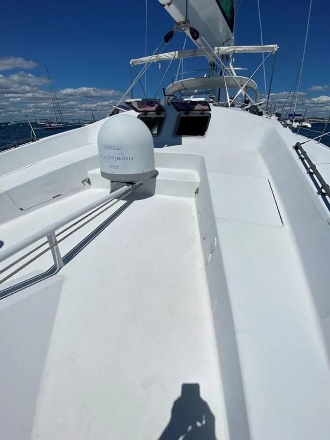 a white boat with a white surface aboard ROUTE 66 Yacht for Sale