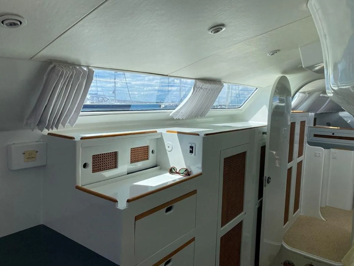 a room with a window and a sink aboard ROUTE 66 Yacht for Sale