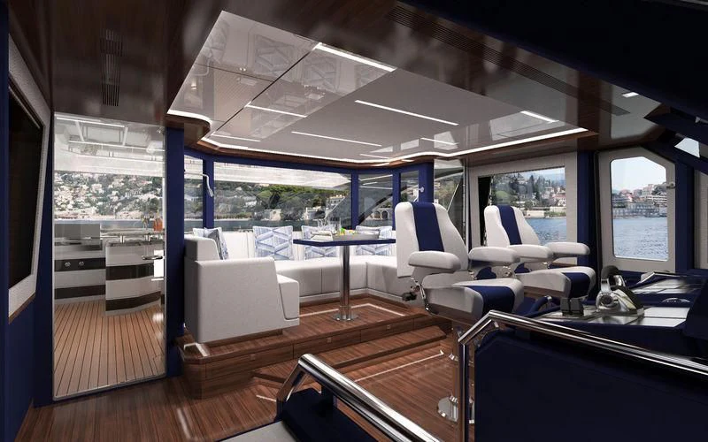 inside of a boat aboard VOYAGER Yacht for Sale