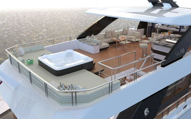 a room with a large pool aboard VOYAGER Yacht for Sale