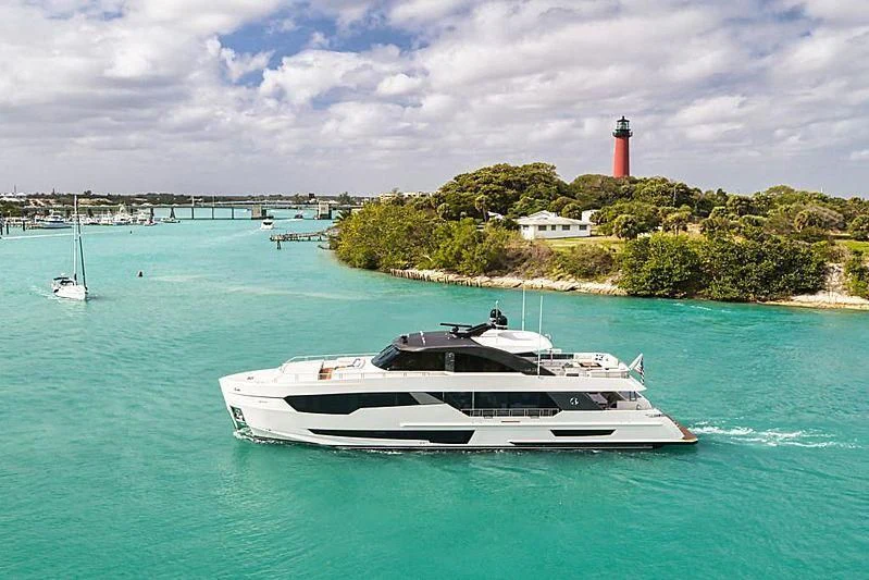 a boat in the water aboard VOYAGER Yacht for Sale