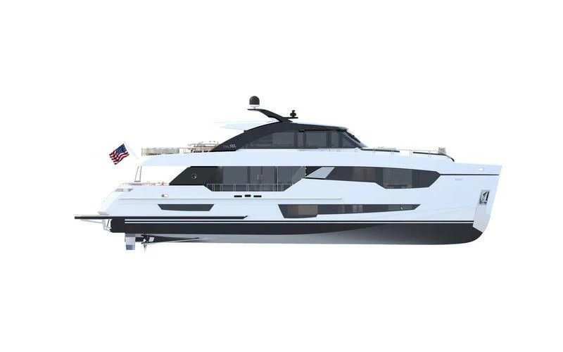 a white and black boat aboard VOYAGER Yacht for Sale
