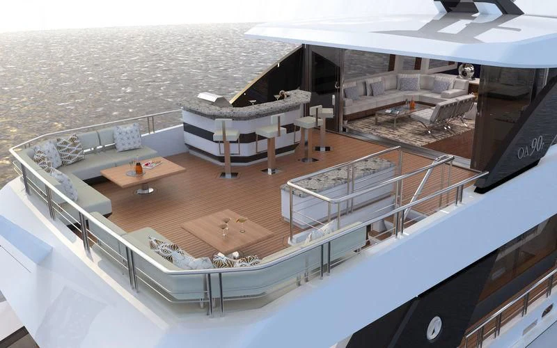 a model of a boat aboard VOYAGER Yacht for Sale