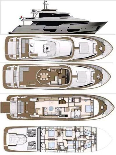 diagram, engineering drawing aboard MIRA 1 Yacht for Sale