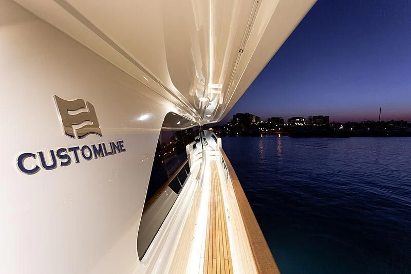 a white flag on a boat aboard MIRA 1 Yacht for Sale