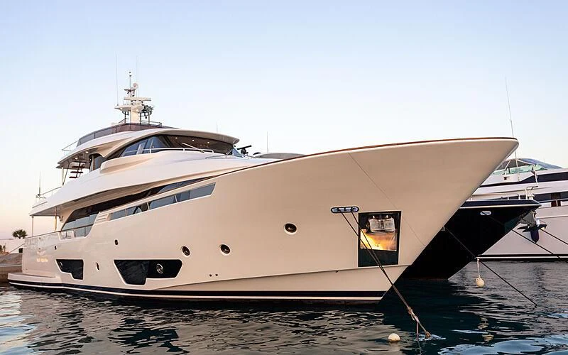 a large white yacht aboard MIRA 1 Yacht for Sale