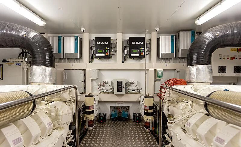 a room with equipment and equipment aboard MIRA 1 Yacht for Sale
