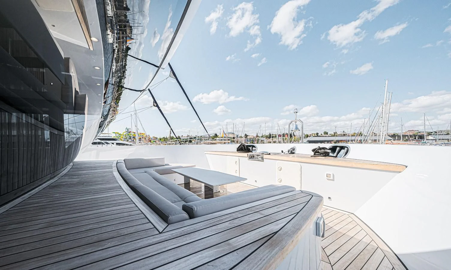 a deck with boats on it aboard ONYX 87/01 Yacht for Sale