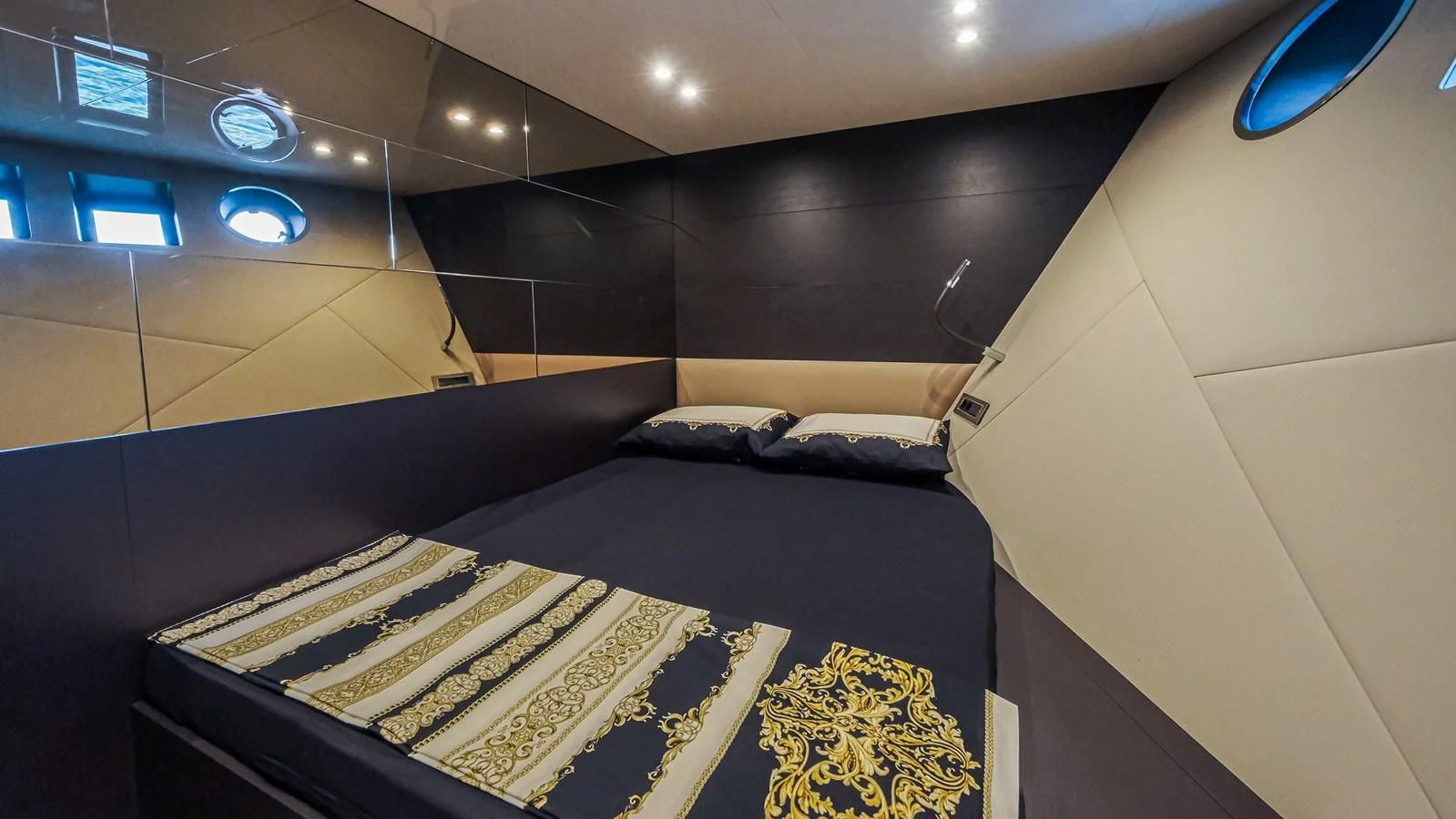 a room with a bed and a window aboard ONYX 87/01 Yacht for Sale