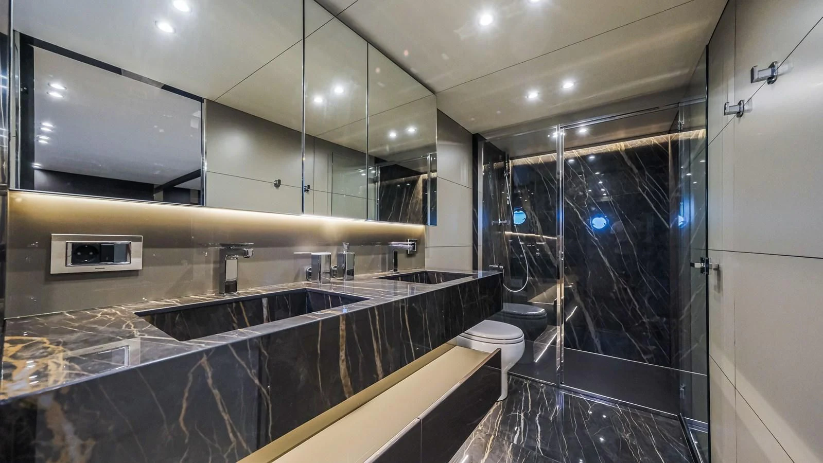 a bathroom with a large countertop aboard ONYX 87/01 Yacht for Sale