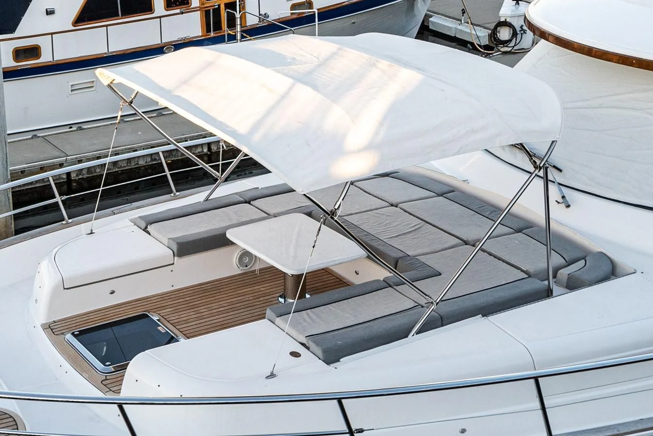 a white model of a boat aboard VALENCIA Yacht for Sale