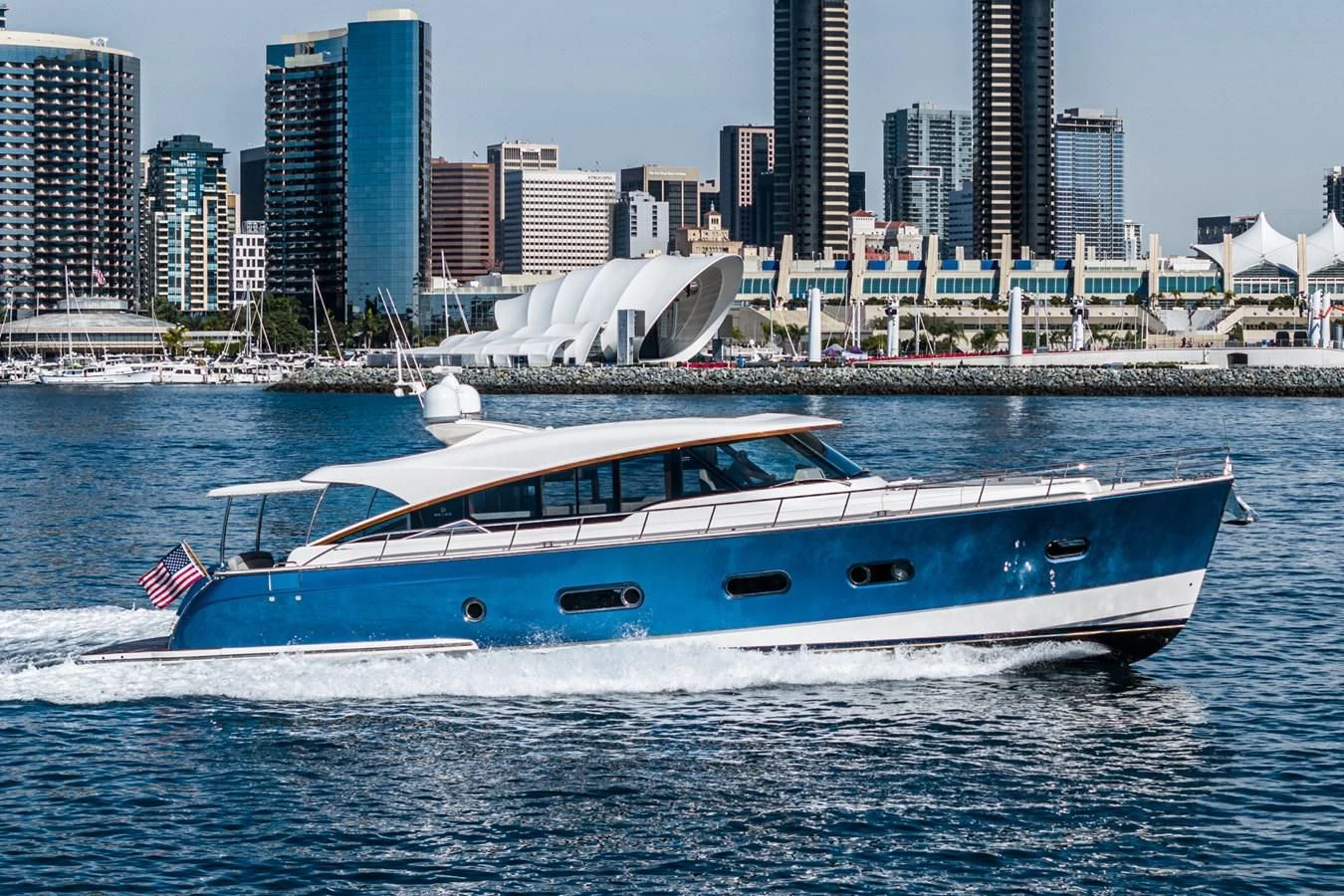 a boat in the water aboard VALENCIA Yacht for Sale