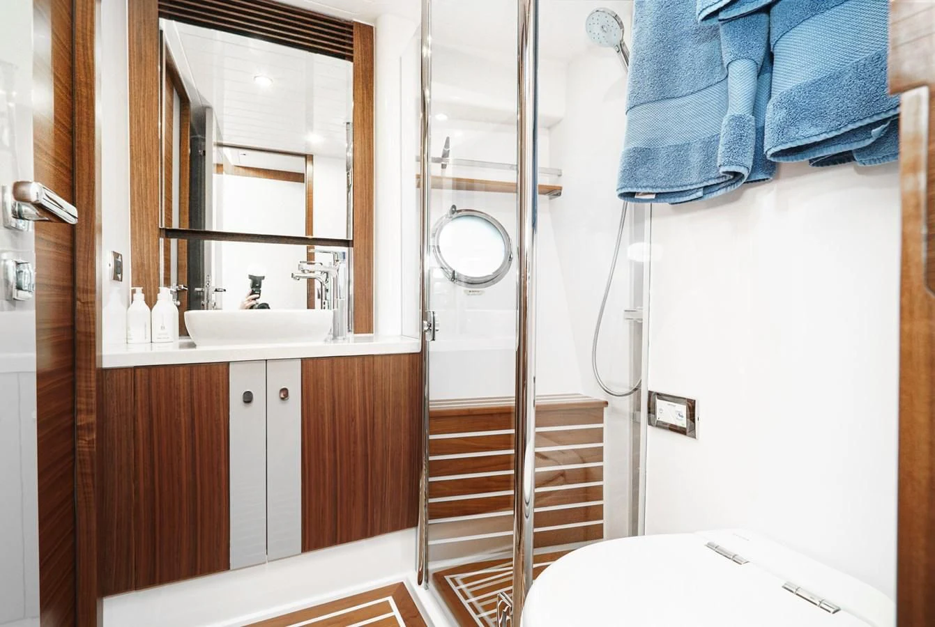 a ladder in a bathroom aboard VALENCIA Yacht for Sale