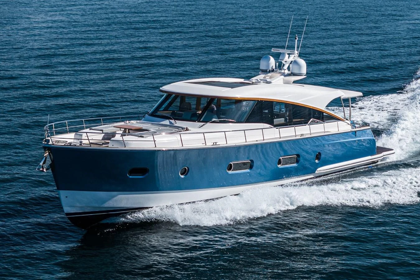 a white boat on the water aboard VALENCIA Yacht for Sale