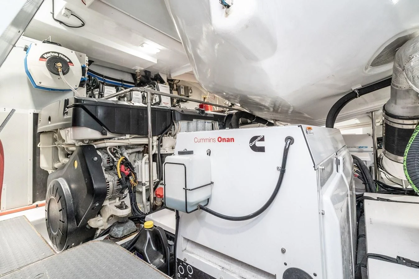a large white machine with a large white cylinder aboard VALENCIA Yacht for Sale