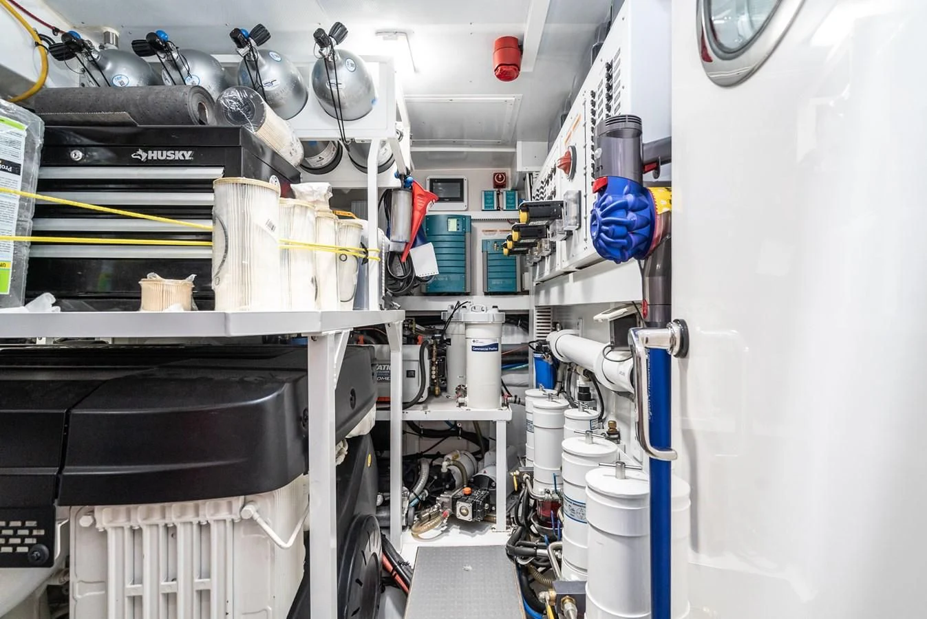 a white machine with wires aboard VALENCIA Yacht for Sale