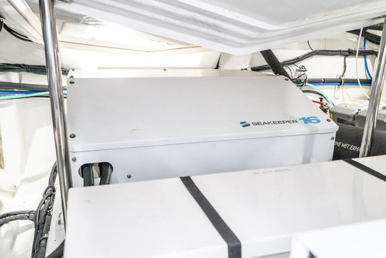 a white box with wires aboard VALENCIA Yacht for Sale