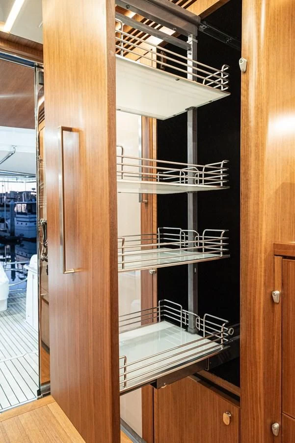 a room with a glass wall aboard VALENCIA Yacht for Sale