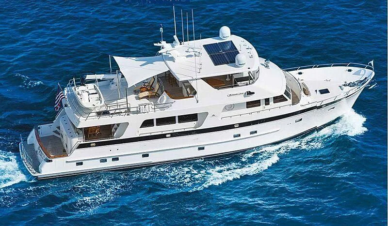 a white yacht on the water aboard ON LIBERTY Yacht for Sale