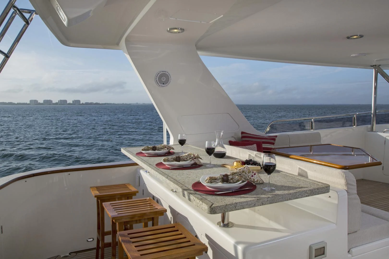 a table on a boat aboard ON LIBERTY Yacht for Sale