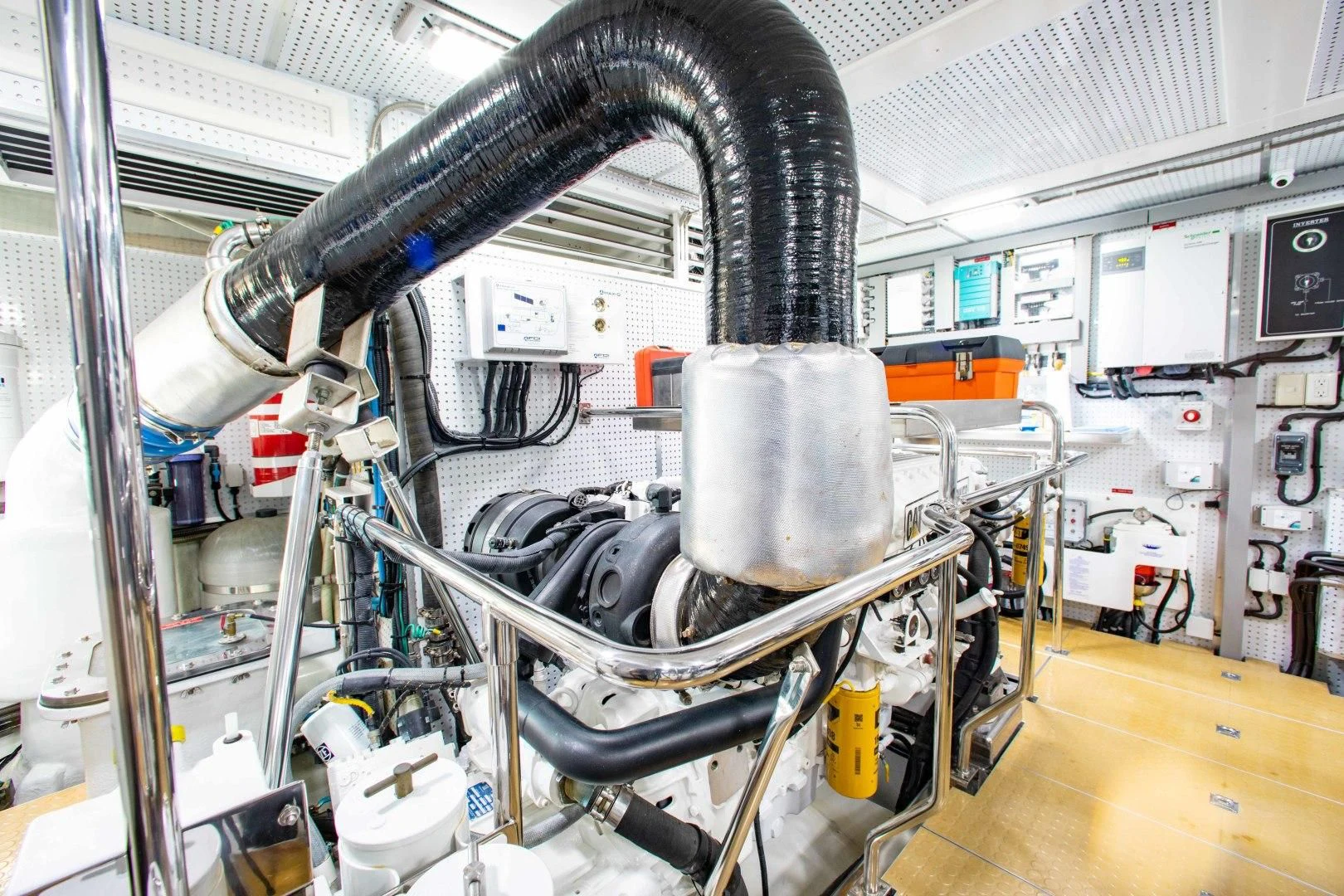 a machine with a large pipe aboard ON LIBERTY Yacht for Sale