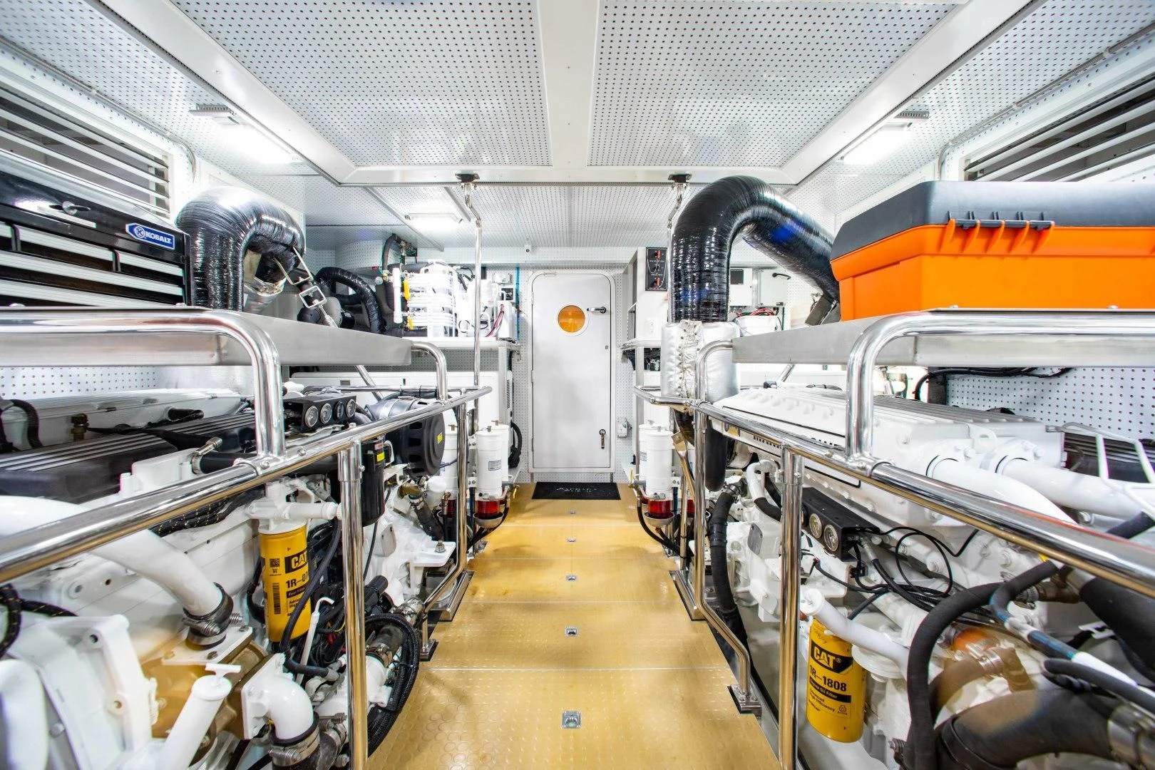 a large factory with several machines aboard ON LIBERTY Yacht for Sale