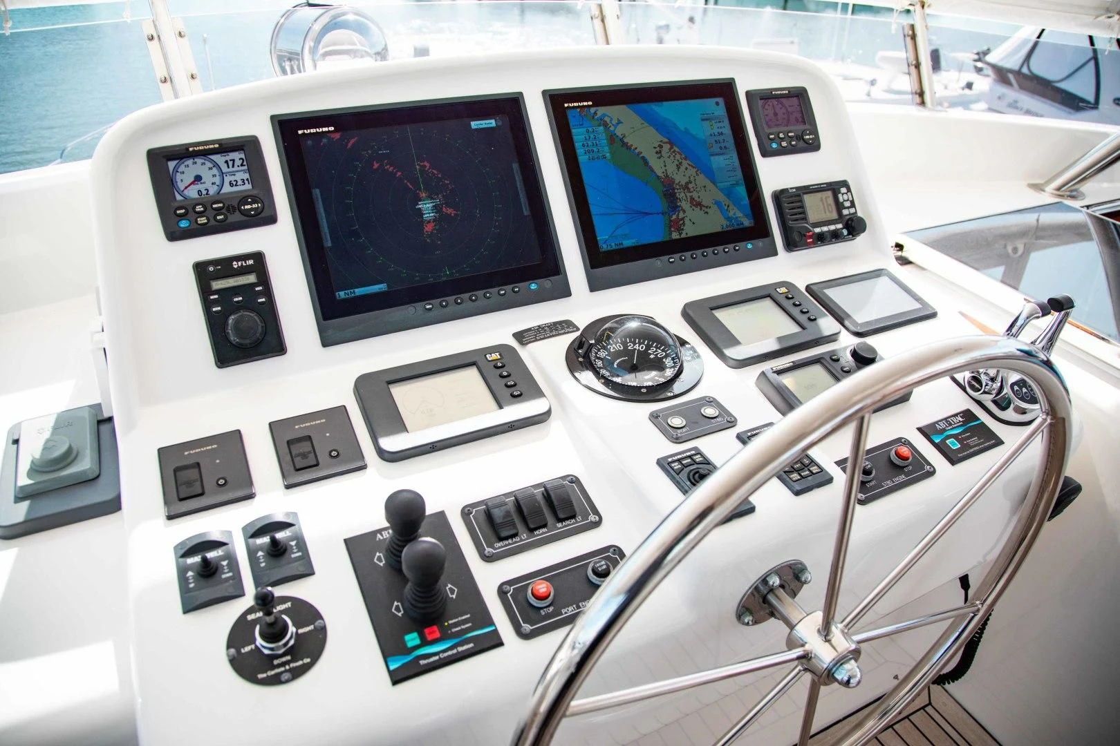 a close-up of a control panel aboard ON LIBERTY Yacht for Sale