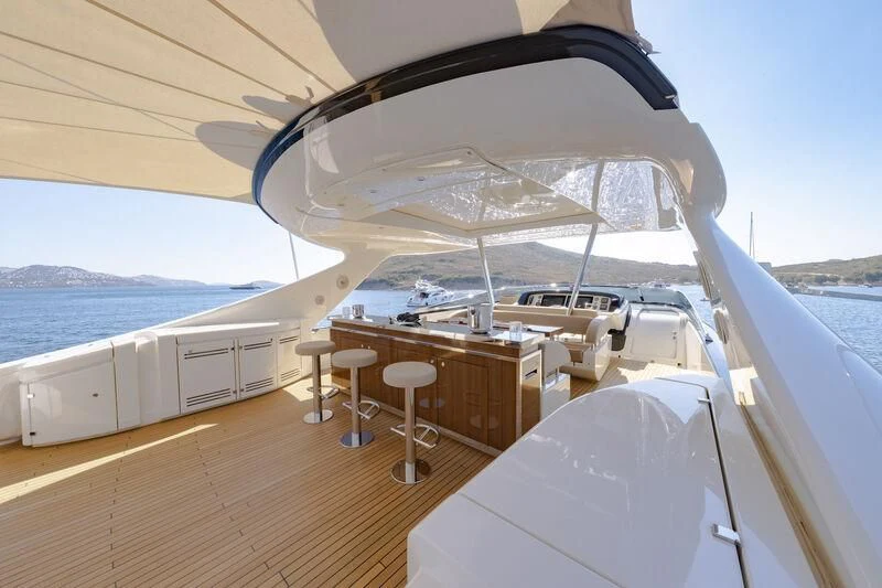 a boat on a deck aboard REFLECT Yacht for Sale