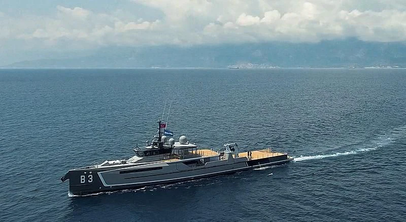 a large ship in the water aboard B3 Yacht for Sale