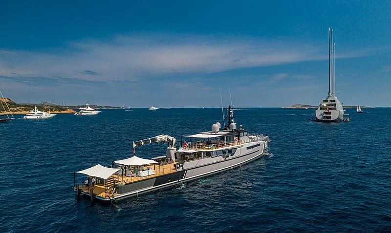a large ship in the water aboard B3 Yacht for Sale