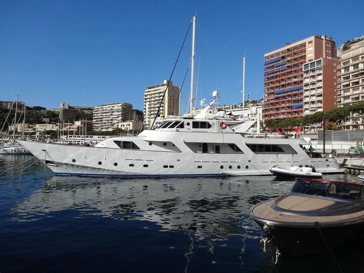 a boat in the water aboard AVA Yacht for Charter