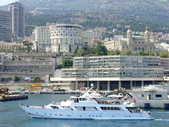 a boat in the water aboard AVA Yacht for Charter