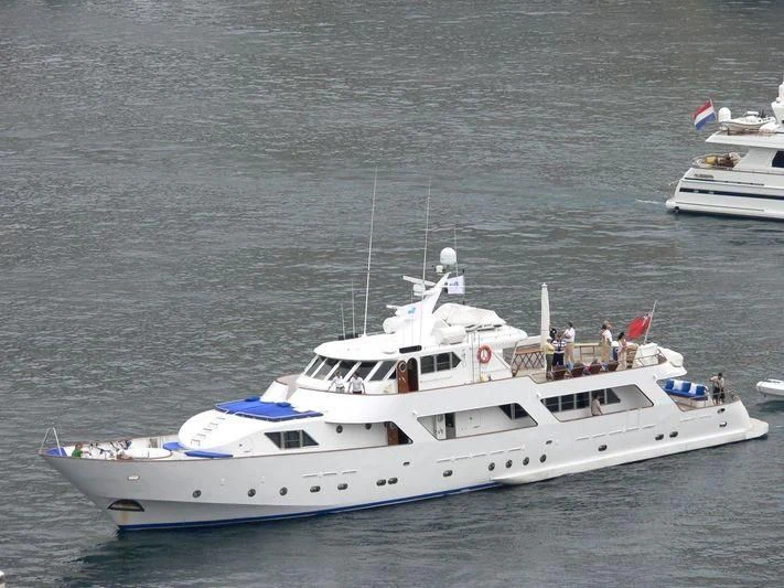 a boat in the water aboard AVA Yacht for Charter