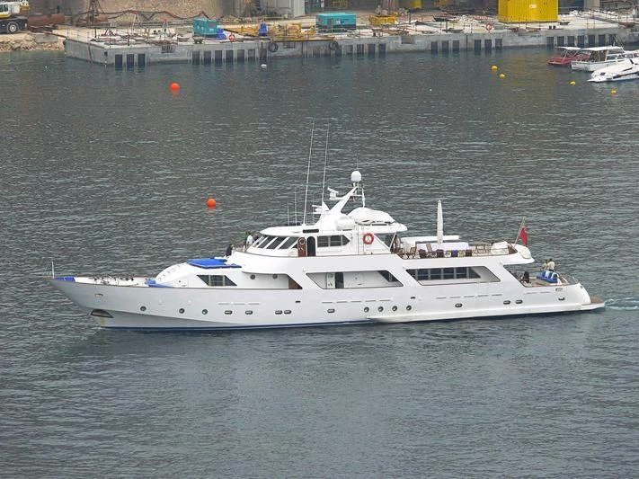 a white yacht in the water aboard AVA Yacht for Charter